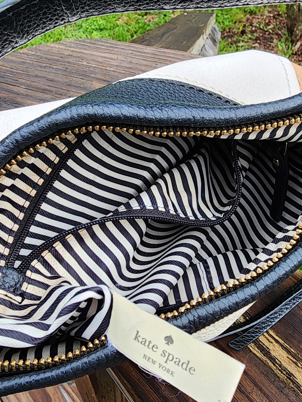 kate spade Black, White & Tan Colorblock Leather Shoulder Bag - Picture 9 of 16